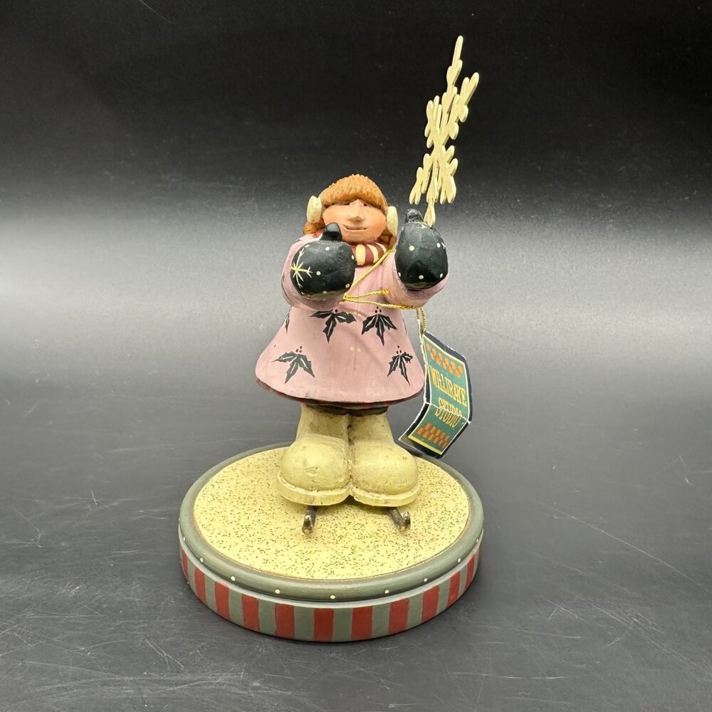 Williraye Snowdancing Little Girl 2001 Winter Skating Figurine Snowflake Vintage - Picture 5 of 10